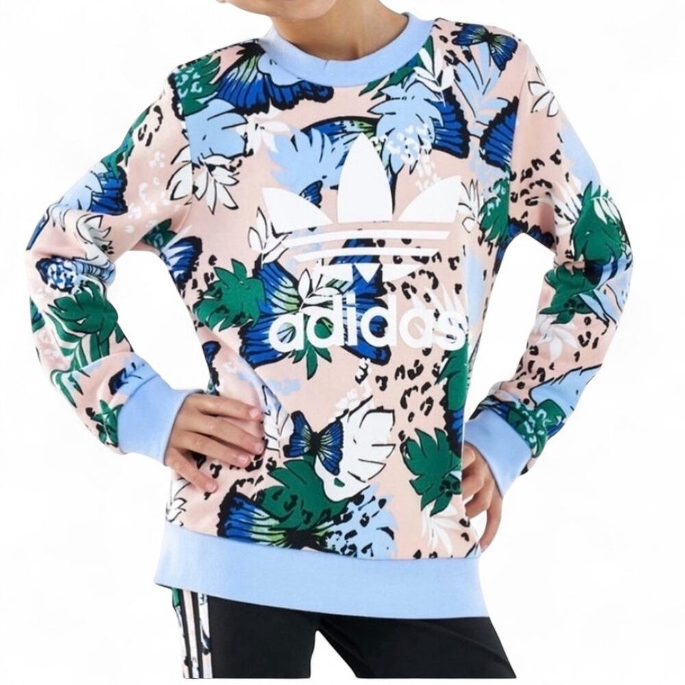 Adidas Originals HER Studio London Sweatshirt Girls M Medium Trefoil Floral